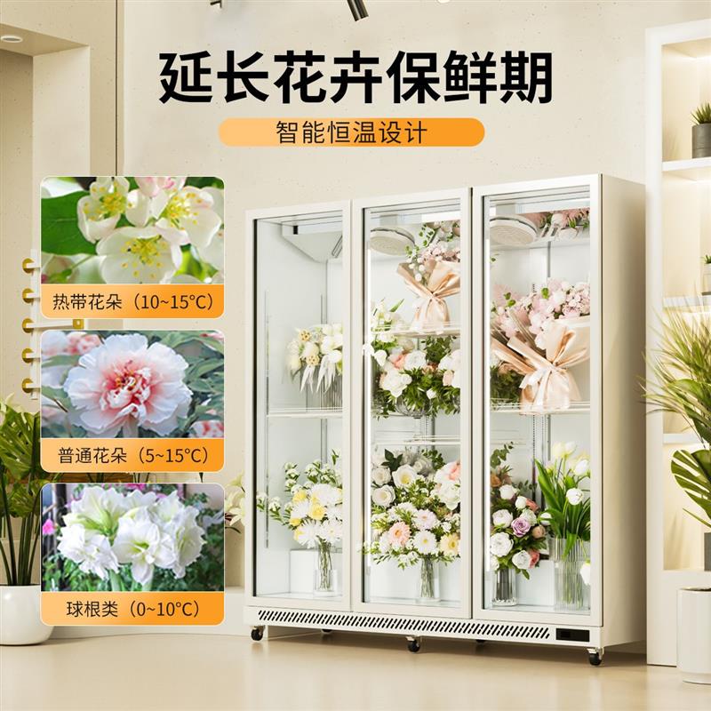 朗洛琳鲜花保鲜柜商用风冷冷藏柜展示柜保花店专用冰箱网红鲜花柜