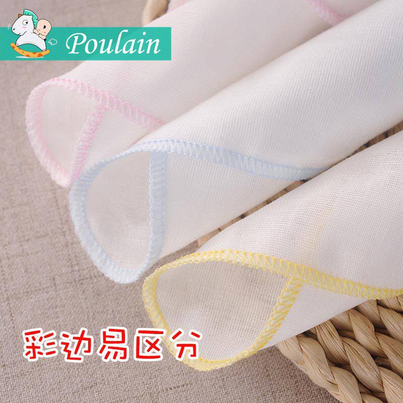 双层纯白纱布手帕纯棉柔