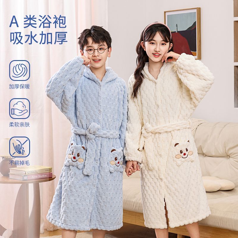 儿童睡袍吸水速干男童珊