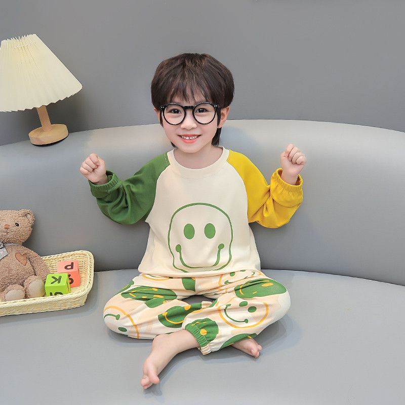 儿童睡衣男童春秋季纯棉
