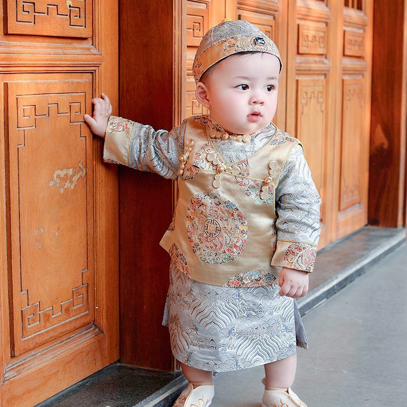 周岁礼服男宝宝春秋唐装
