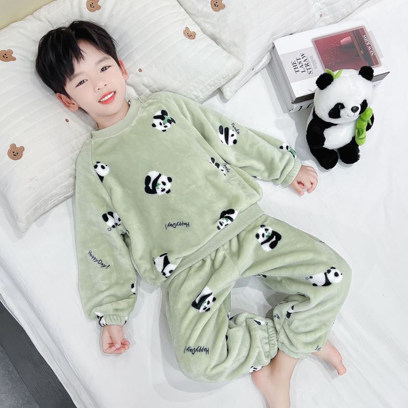 儿童睡衣男童法兰绒春秋