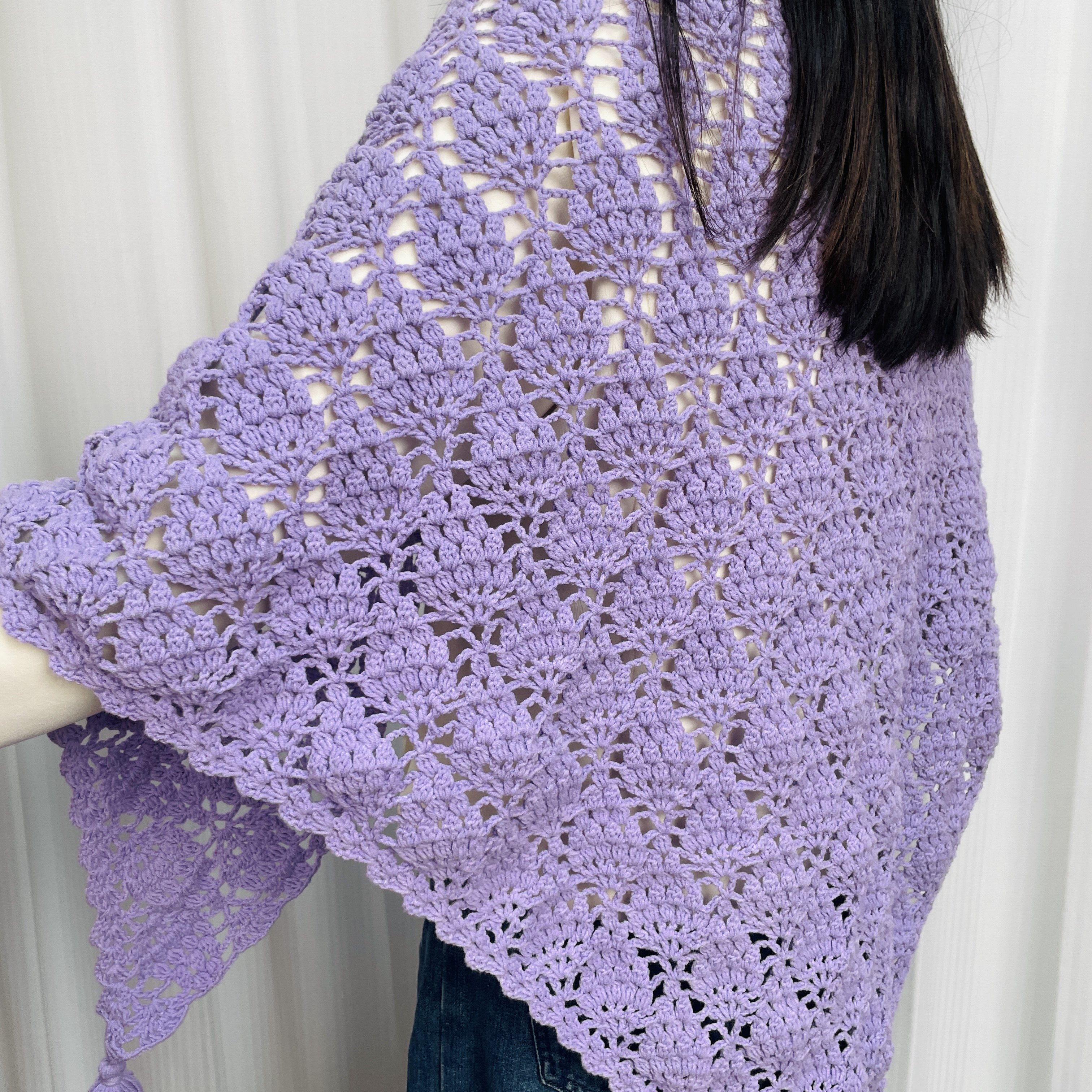 【造物即视】葡萄花三角披肩 精梳四股线牛奶棉手工DIY编织,服饰配件/皮带/帽子/围巾,毛线,淘宝优惠券,粉丝福利购,淘宝优惠卷