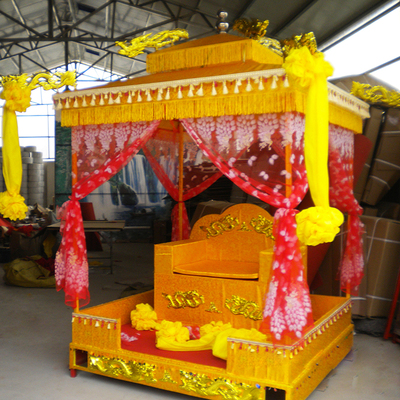 十六抬大花轿轿子步撵龙椅八抬中式婚礼婚庆道具木板双顶结婚迎亲