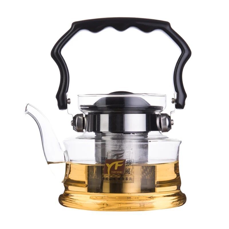 雅风耐高温玻璃壶不锈钢过滤提梁泡茶壶电陶炉煮茶壶大容量烧水壶