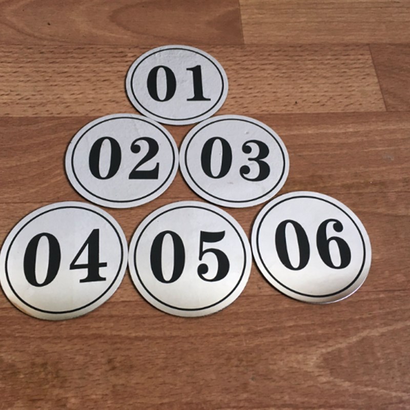 不锈钢台号牌桌牌贴数字贴号餐厅桌位餐网吧编号牌柜号可定做定制