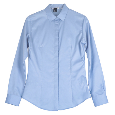 秋季职业蓝色衬衫女长袖加绒白色衬衫正装工作女士工装衬衣女秋冬