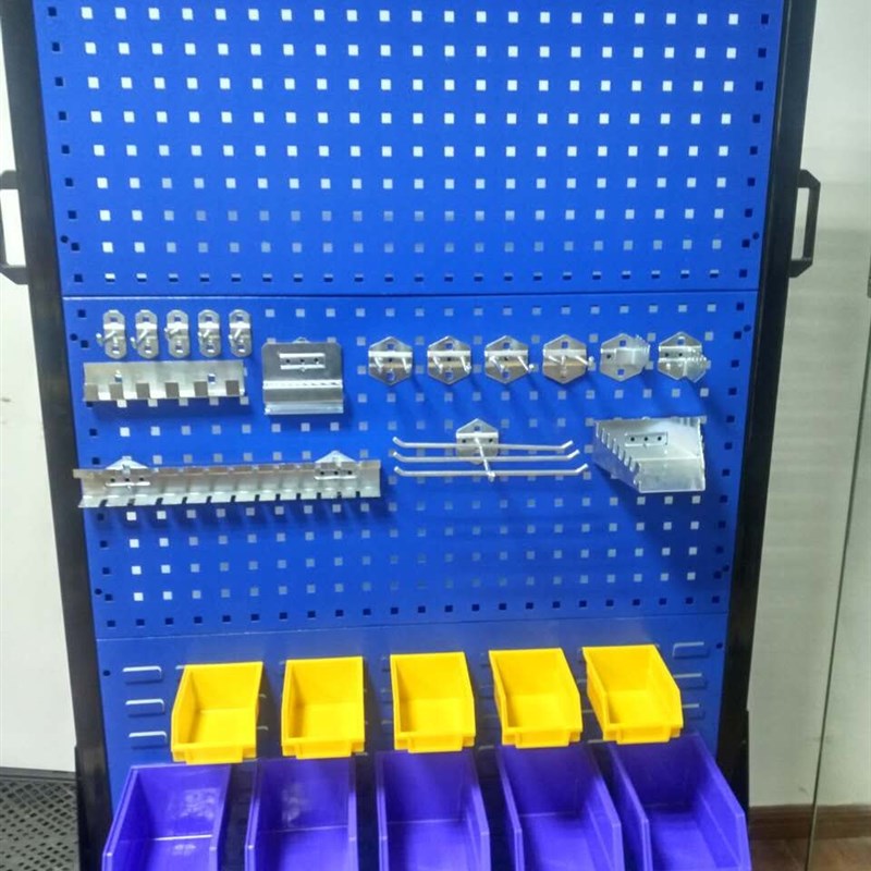 单双面物料架方孔百叶挂板架维修移动工具架置物架螺丝架洞洞板架