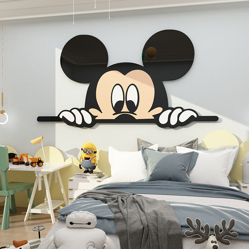 卡通贴纸米奇老鼠3d立体墙壁面贴画儿童房间布置装饰卧室床头背景图片