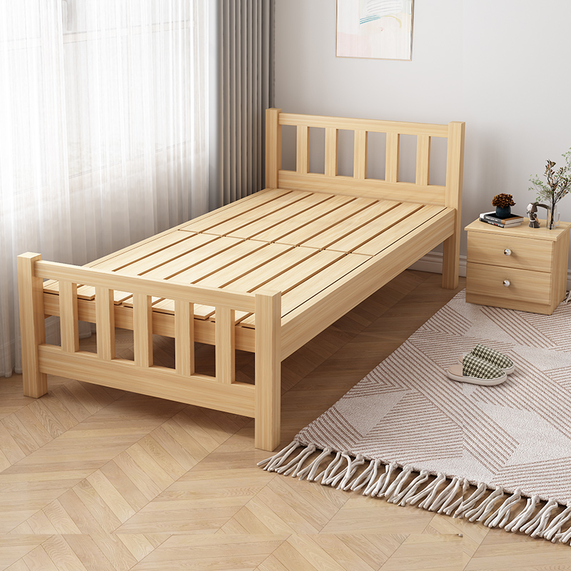 实木板式1.2m单人床简约出租屋床