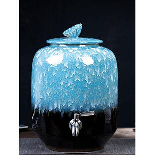 陶瓷储水罐带龙头饮水机存水桶家用麦饭石自助茶水缸冷水壶酒坛子