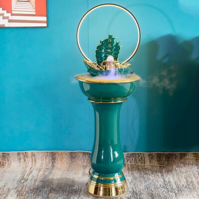 景德镇招财进宝流水摆件循环喷泉客厅办公室会所高档乔迁开 业礼