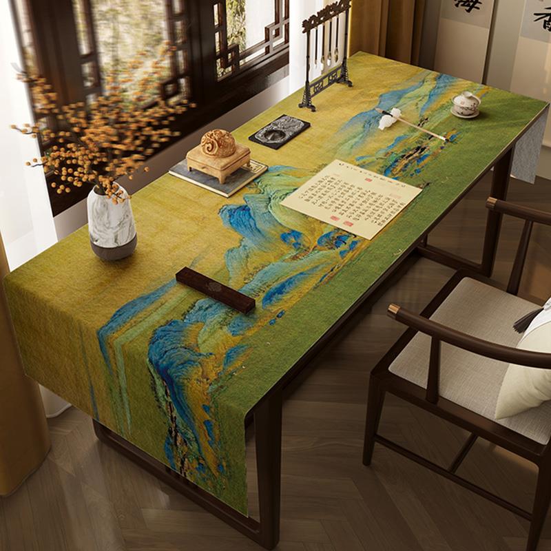 古风书法毛毡桌垫新中式书画桌布防墨台面保护垫书房案台防渗盖布