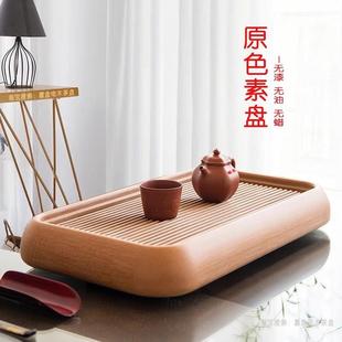 原胚素盘德国高端电木茶盘储排水茶台家用电胶木功夫茶具黄料茶盘