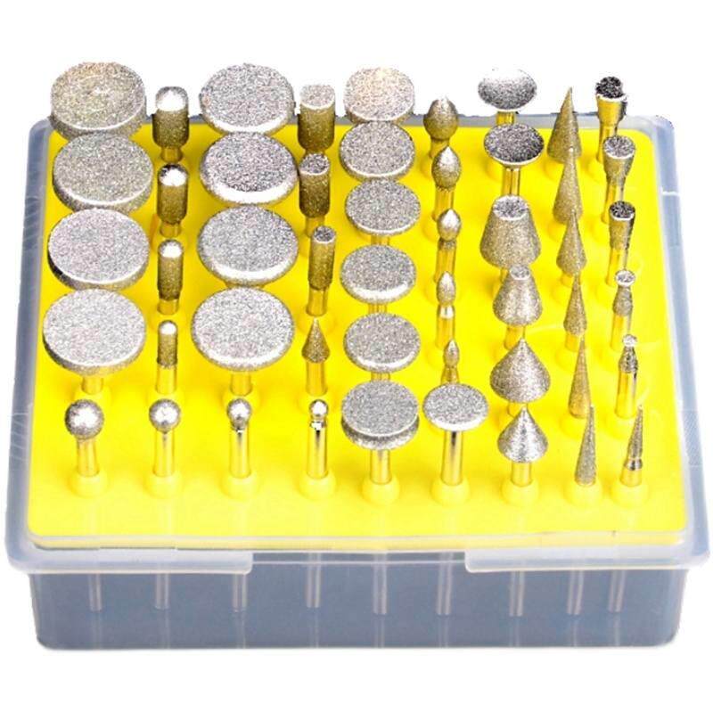 金刚石磨头套装50PC合金砂磨针玉石去皮玛瑙玻璃翡翠雕刻打磨头