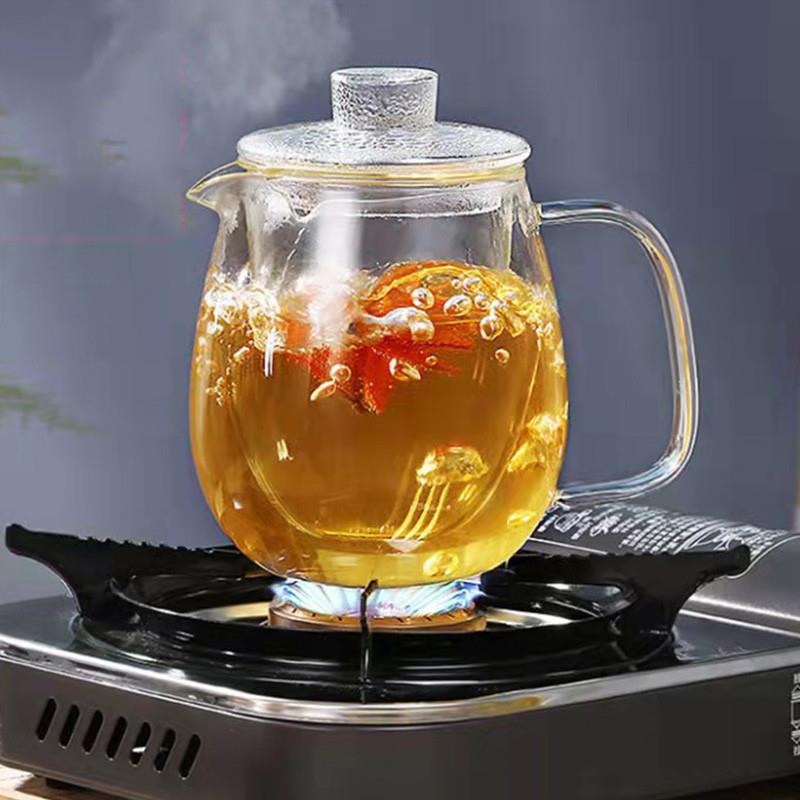 耐熱玻璃茶壺加厚防爆帶過濾企鵝壺可加熱煮茶器套裝透明家用茶具