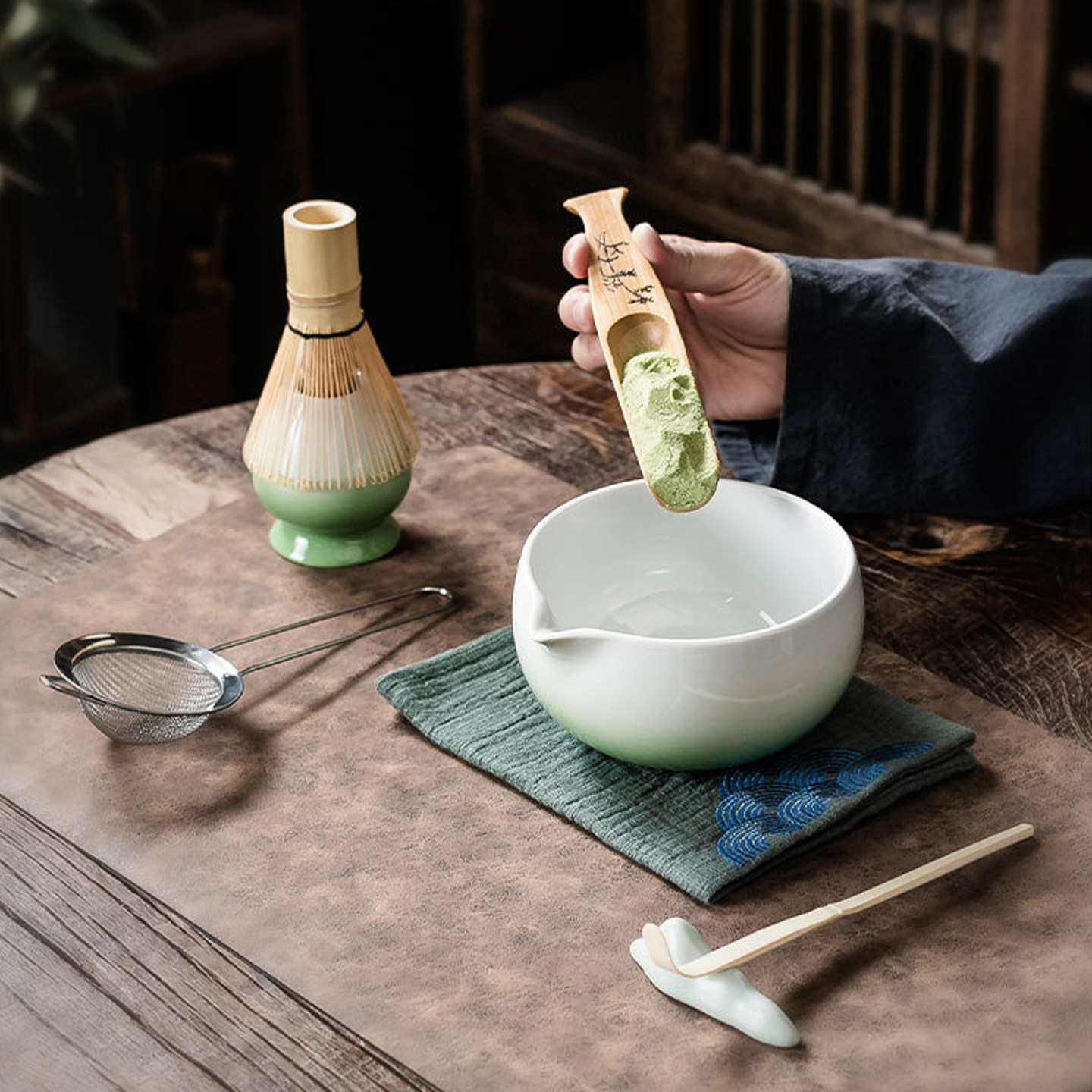 日式陶瓷抹茶套装百本立刷茶筅