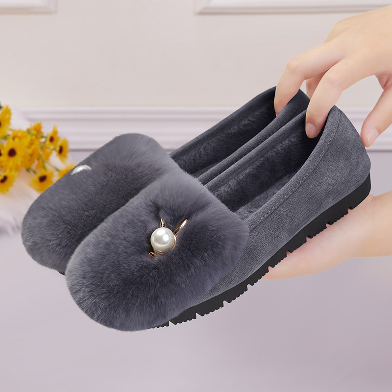 豆豆鞋女冬加绒保暖老北京布鞋软底中老年防滑舒适女士平底毛毛鞋,女鞋,棉鞋,淘宝优惠券,粉丝福利购,淘宝优惠卷
