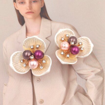 跨境爆款仿贝壳花朵铜件配饰衬衫袖扣可拆卸button cover装饰扣