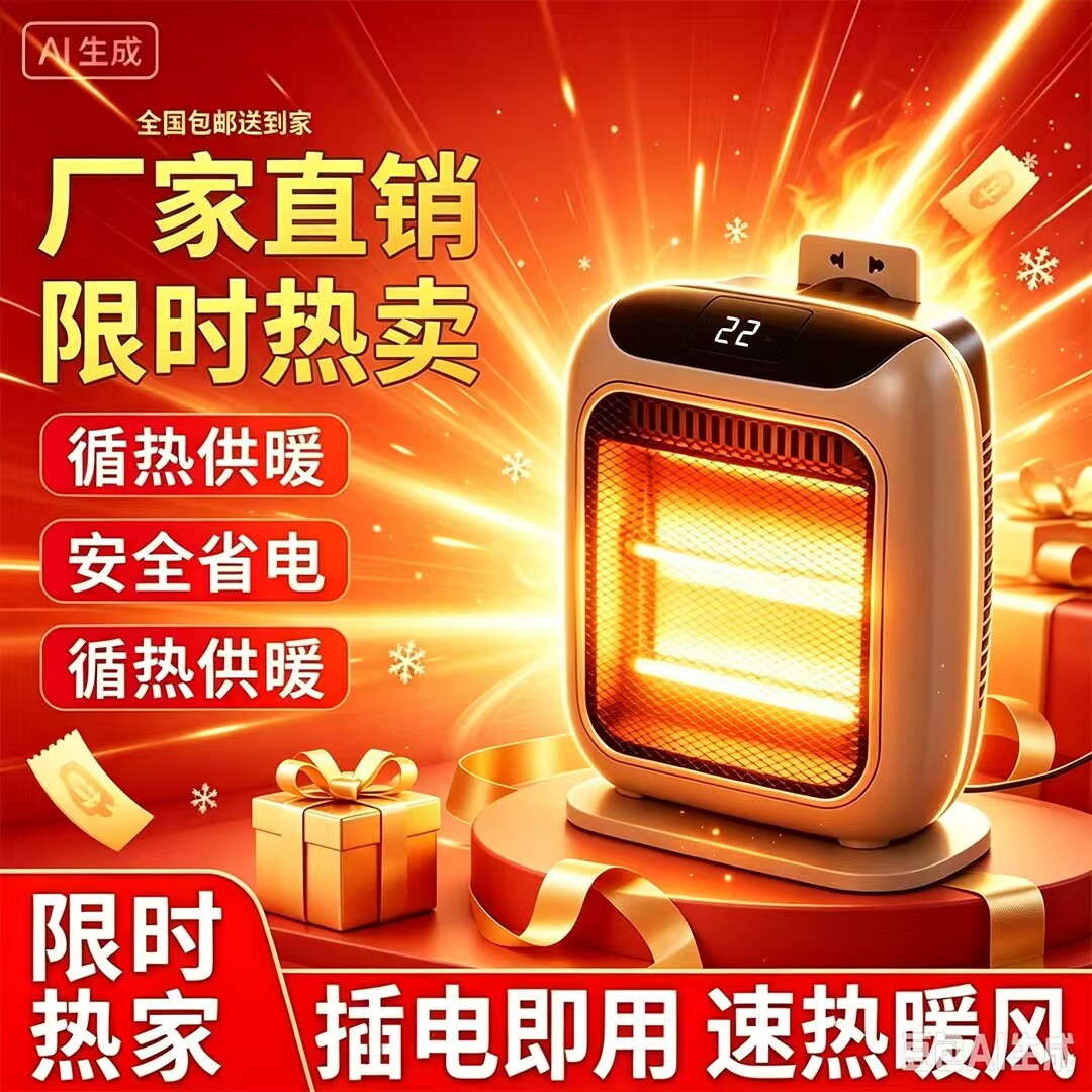 芙霖德国精工迷你暖风机家用办公室电暖器速热节能省电壁挂取暖器