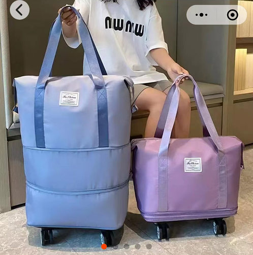 万向轮旅行包双层扩容可折叠便携