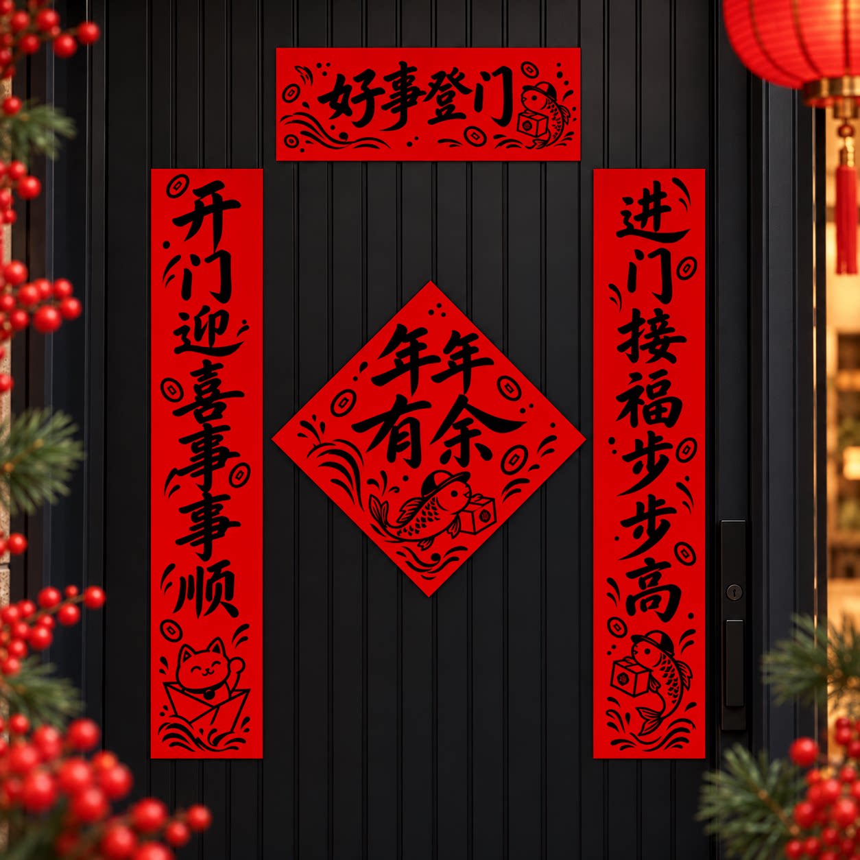 新春大吉对联门联磁吸更好用
