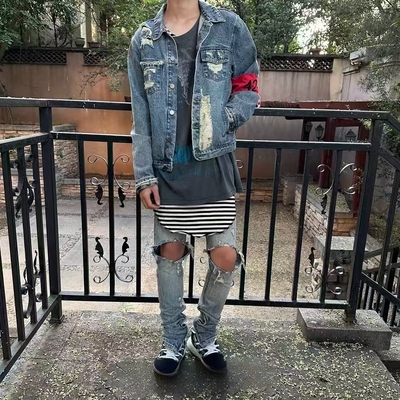 自主3rd第三季毛边条纹T恤