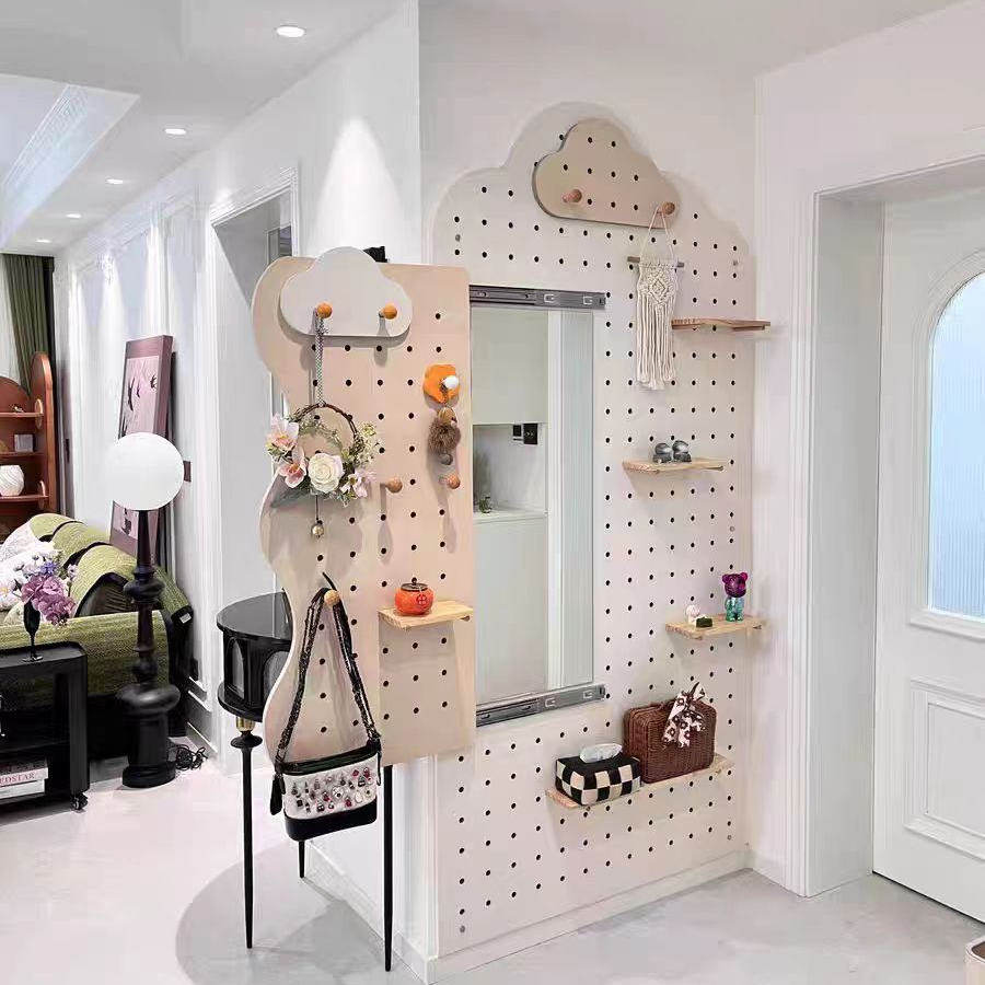 定制实木洞洞板全身镜一体入户门玄关云朵墙面置物架全身镜挂衣架,3C数码配件,USB多功能数码宝,淘宝优惠券,粉丝福利购,淘宝优惠卷