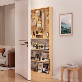 门后洞洞板超薄置物架定制书架门后收纳柜窄柜分层架夹缝落地窄架