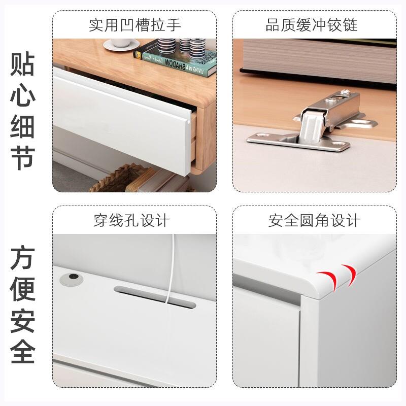 挂墙电视柜壁挂式现代简约北欧实木悬挂式客厅超薄小户型悬空吊柜