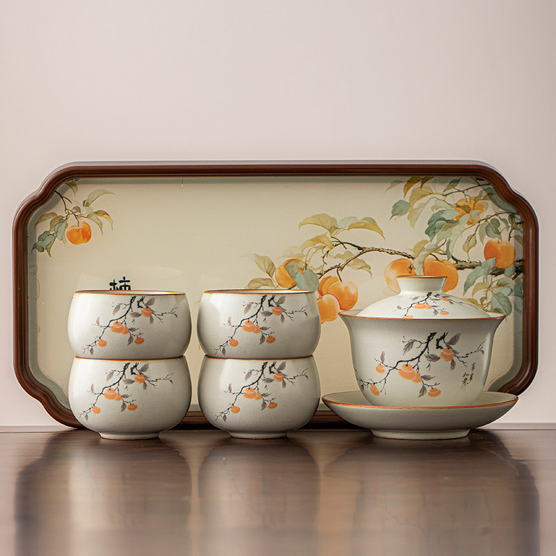 汝窑事事如意盖碗茶杯功夫茶具家用陶瓷不烫手三才盖碗中式泡茶,餐饮具,盖碗,淘宝优惠券,粉丝福利购,淘宝优惠卷