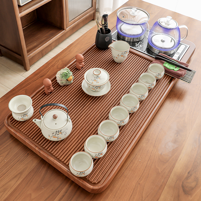 茶盘家用茶台汝窑陶瓷功夫茶具套装2025新款轻奢高档办公室会客