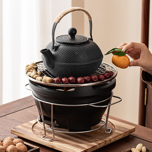 围炉煮茶铸铁茶壶碳炉器具炭火炉子工具烧烤专用炭冬天烤火炉全套