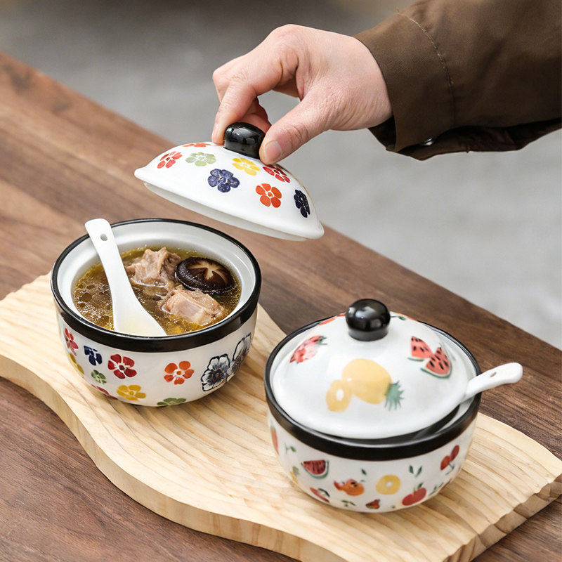 复古陶瓷小炖盅隔水炖家用汤盅炖罐汤罐蒸鸡蛋碗瓦罐汤专用碗蒸盅,餐饮具,碗,淘宝优惠券,粉丝福利购,淘宝优惠卷