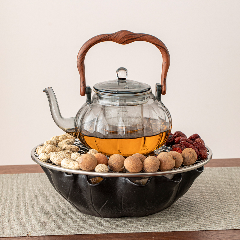 围炉煮茶电陶炉套装玻璃提梁壶家用煮茶器具室内蒸煮泡茶器具