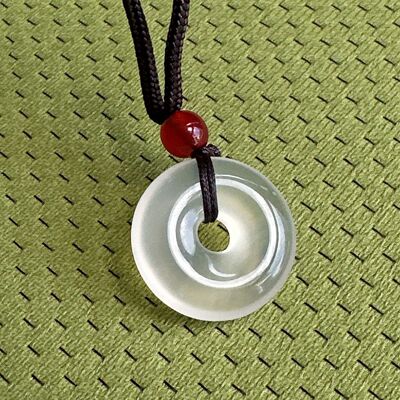 冰透玉髓玛瑙平安扣吊坠