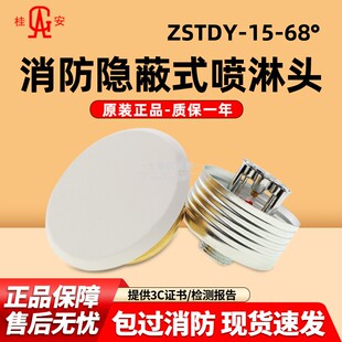 桂安牌平安消防喷头上喷下喷侧喷隐蔽式喷淋头T-ZSTX15-68℃DN15