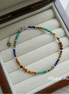 原创叠戴天然石纯银手链