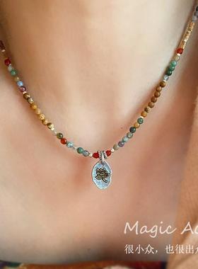 新中式搭配纯银串珠项链