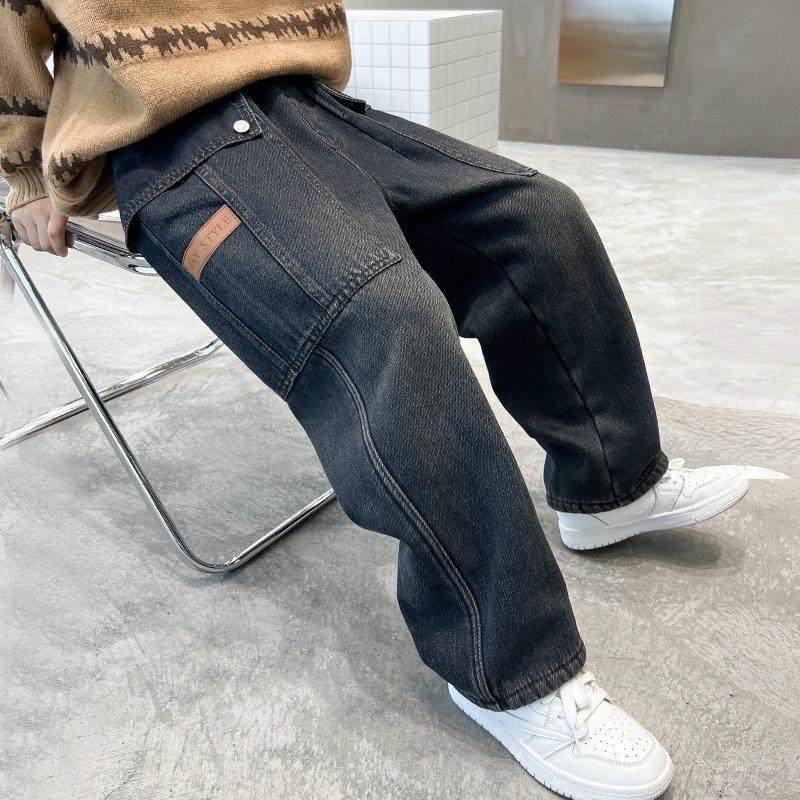 男童牛仔裤春秋款童装2025新款儿童长裤中大童秋季裤子痞帅直筒裤,童装/婴儿装/亲子装,儿童牛仔裤,淘宝优惠券,粉丝福利购,淘宝优惠卷