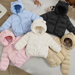 宝宝羽绒棉服秋冬季保暖外套男童女童连帽棉袄1-5岁儿童轻薄棉衣