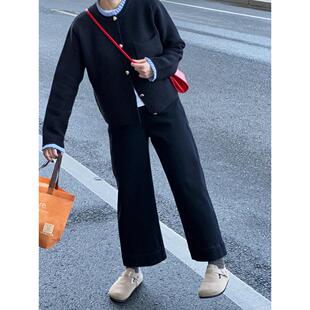 黑色裤子女胖mm大码遮胯显瘦九分直筒裤秋季小个子梨型身材牛仔裤