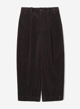 *WKZ08270  复古腔调全棉灯芯绒休闲装腰奶奶裤九分裤女