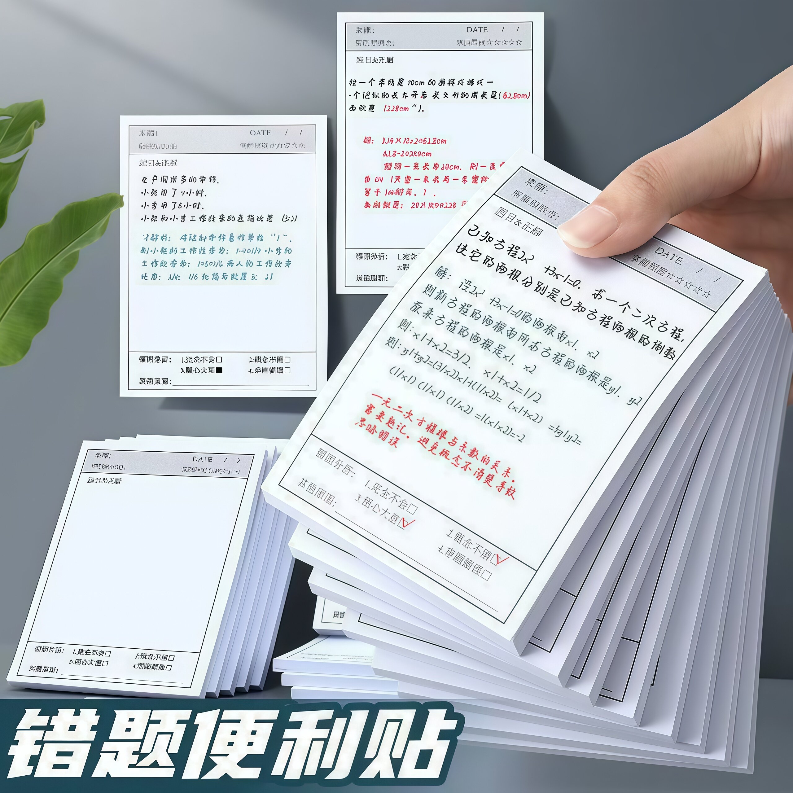 学生用高颜值有粘性错题便签本