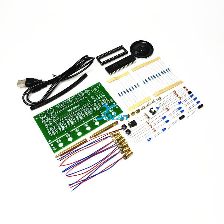 激光电子竖琴套件 创意音乐钢琴散件 51单晶片电子电工实训焊接