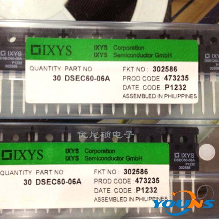【youns】原装IXYS DSEC60-06A TO-247 60A600V 恢复二极体 全新