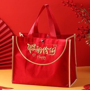 宝宝满月礼袋空袋儿童生日周岁伴手礼回礼绸布袋子百日宴喜糖盒子