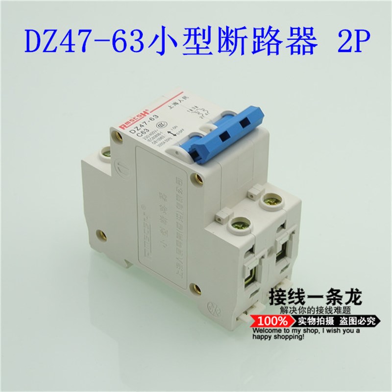 C45小型塑壳断路器 家用空气开关 DZ47-63 2P 6A-63A