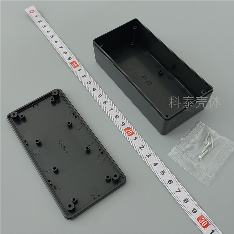 全新ABS黑塑料电子仪表外壳可开孔电源盒接线盒KT30-1:120*60*35