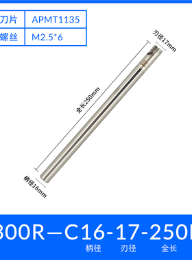 TEYAPU数控铣刀杆300R直角平面加工中心抗震刀杆17R0.8加工中心